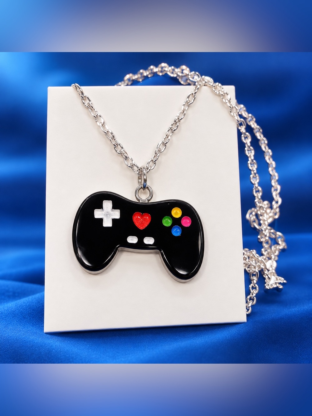 Gaming Controller Necklace Pendant - Black